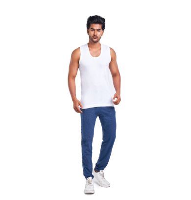 ANAND Frusie Snow Broad White Sleeveless Vest – Wide Shoulder Cotton Banian, Maximum Comfort, Summer Inner Wear | Pack of 2